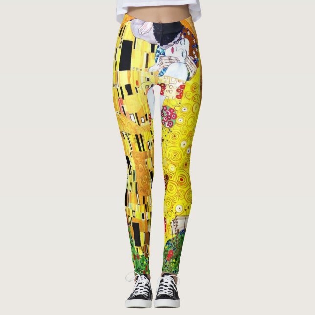 Gustave Klimt ’Kiss’-lagarna i Mode Leggings (Framsida)