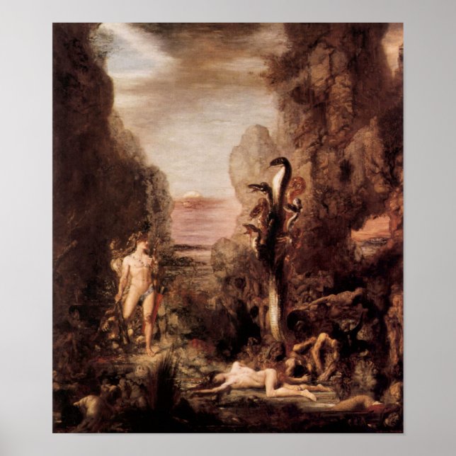 Gustave Moreau - Hercules och Hydra Poster (Framsidan)