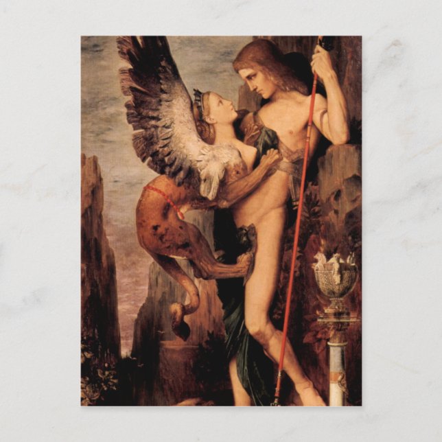 Gustave Moreau - Oedipus och sfingen Vykort (Framsida)