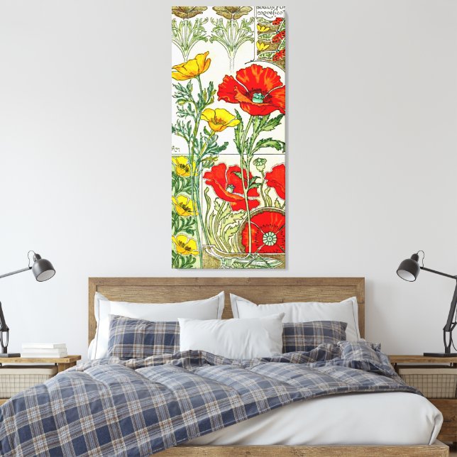 "Gustave Riom Floral" Canvastryck (Insitu (sovrum))
