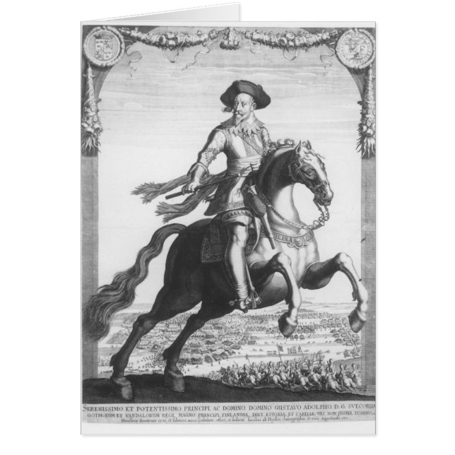 Gustavus Adolphus II, kung av sverigen, på Hälsningskort (Framsidan)