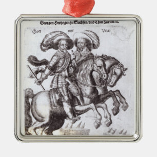 Gustavus Adolphus II och Gustavus Adolphus dropp Julgransprydnad Metall