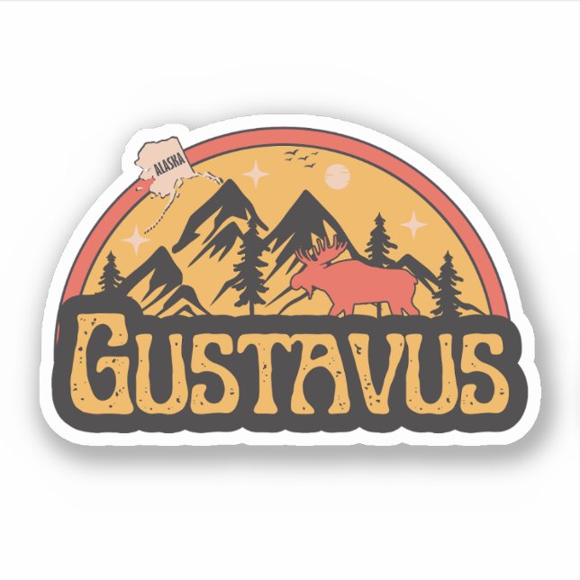 Gustavus, Alaska Sticker Klistermärken (Framsida)
