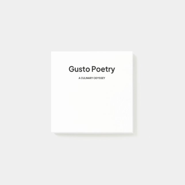 Gusto Poetry Logotyp Post-it Block (Framsida)