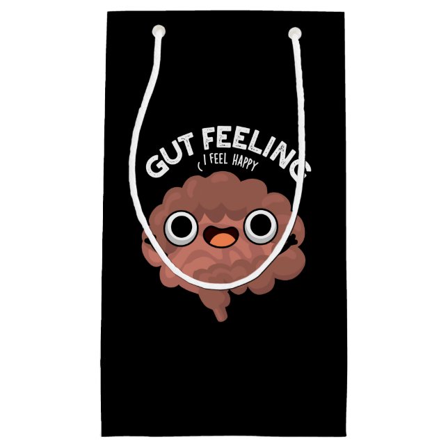 Gut Feeling Funny Anatomy Intestine Pun Mörk BG (Framsidan)