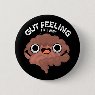 Gut Feeling Funny Anatomy Intestine Pun Mörk BG Knapp