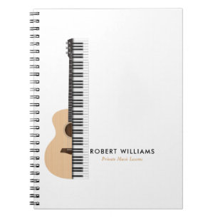 Gutar Piano illustration Music Teacher Anteckningsbok