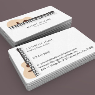 Gutar Piano illustration Music Teacher Visitkort