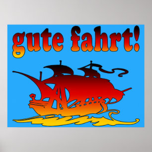 Gute Fahrt Bra Resa i tyska Vacations Travel Poster