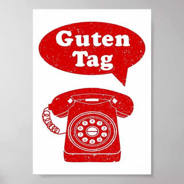 Guten märkre German Retro Telefon Poster (Framsidan)