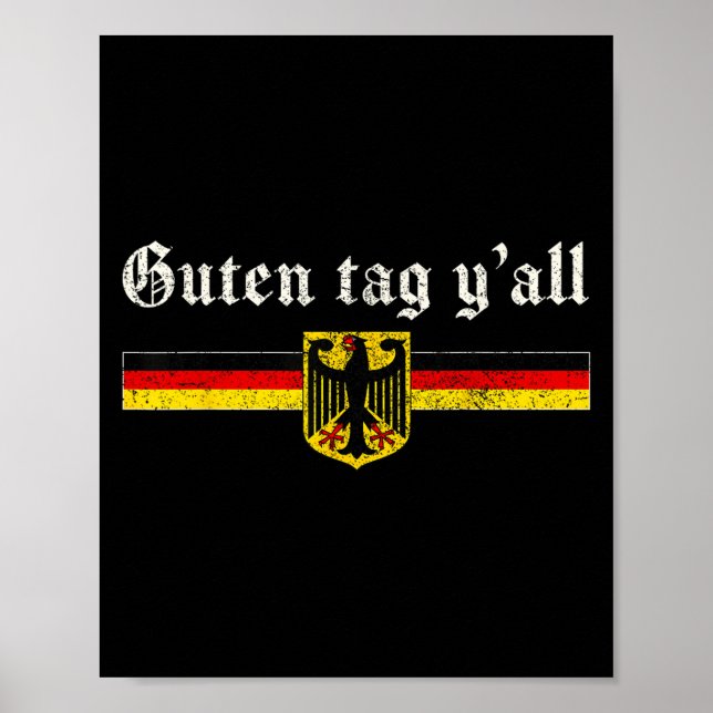 Guten Märkre Y'all Funny Hälsning German Prost Poster (Framsidan)