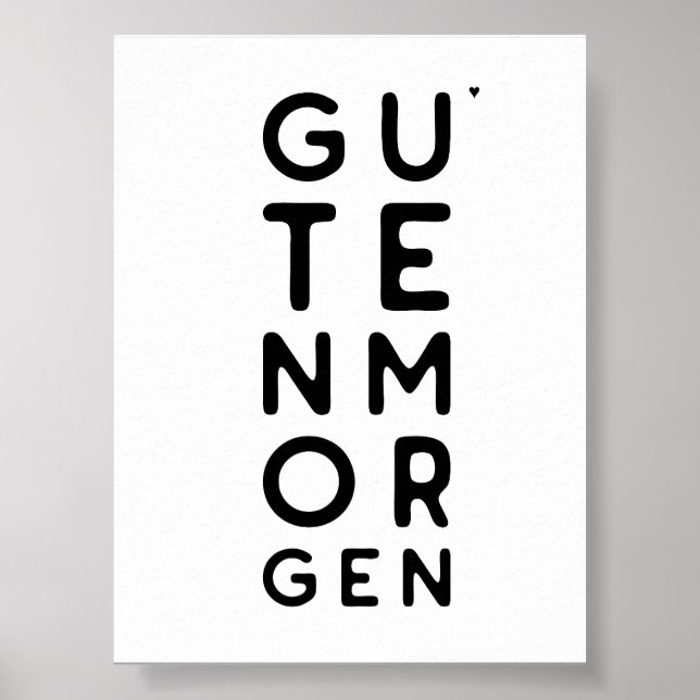 Guten Morgen - minimalistic typography poster (Framsidan)