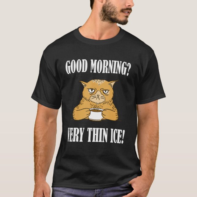 Guten Morgen Väldigt Thin Ice Cream MorgGroup Cat T Shirt (Framsida)