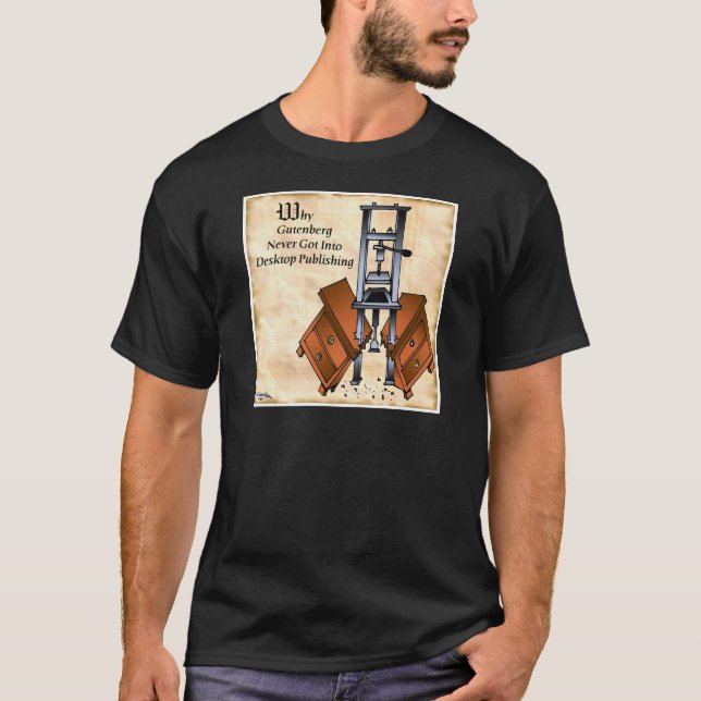 Gutenberg tecknad 3477 t shirt (Framsida)