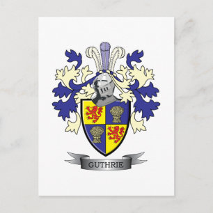 Guthrie Family Crest Jackar om Arm Vykort