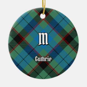 Guthrie klanslängad tartan julgransprydnad keramik