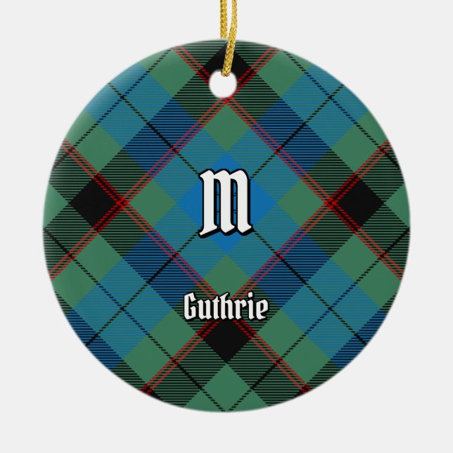 Guthrie klanslängad tartan julgransprydnad keramik (Framsidan)