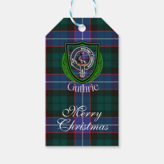 Guthrie Scottish Clan Tartan & Crest Presentetikett