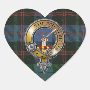 Guthrie Tartan & Badge Hjärtformat Klistermärke