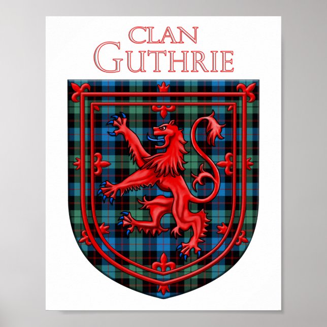 Guthrie Tartan Scottish Play Lejon Rampant Poster (Framsidan)