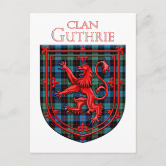 Guthrie Tartan skotsk rutig lejon i upprätt ställn Vykort