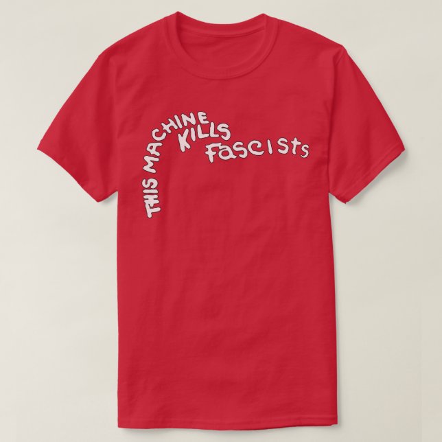 Guthrie this Maskin Döda Fascists Guitar T Shirt (Design framsida)