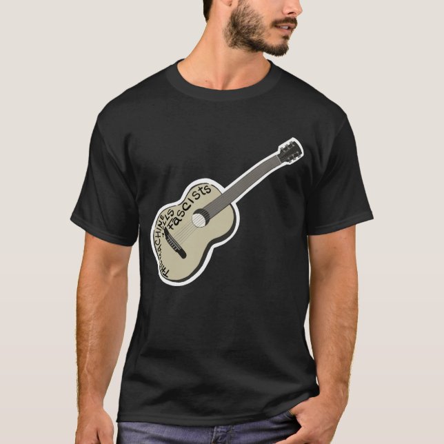Guthrie's Guitar "this Maskin Dödas Fascists" T Shirt (Framsida)
