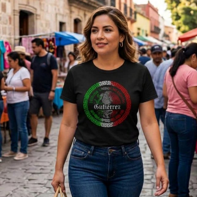 Gutiérrez  Efternamn México emblem skjorta Kvinnor T Shirt (Gutiérrez Last Name México emblem shirt)