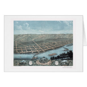 Guttenburg panorama- karta för IA - 1869 Hälsningskort