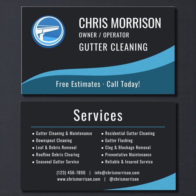 Gutter Cleaning Service  Visitkort (Skapare uppladdad)