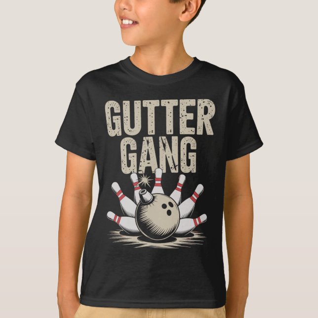 Gutter Gang Bowling 1  T Shirt (Framsida)