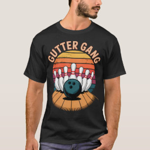 Gutter Gang Bowling Retro Sunset Strike Squad T Shirt