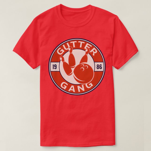 Gutter Gang Bowling Team T T Shirt (Design framsida)