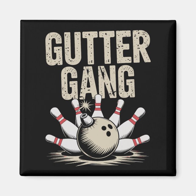 Gutter Gang Bowlning 1  Magnet (Framsidan)