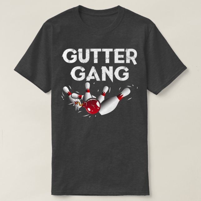 Gutter Gang Funny Bowling Bowling T T Shirt (Design framsida)