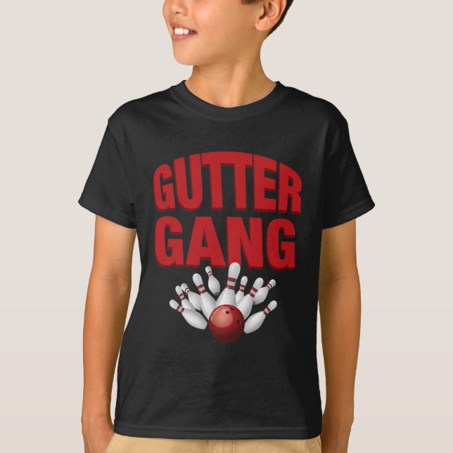 Gutter Gang Roliga Bowlinglag Namn Matchning  T Shirt (Framsida)