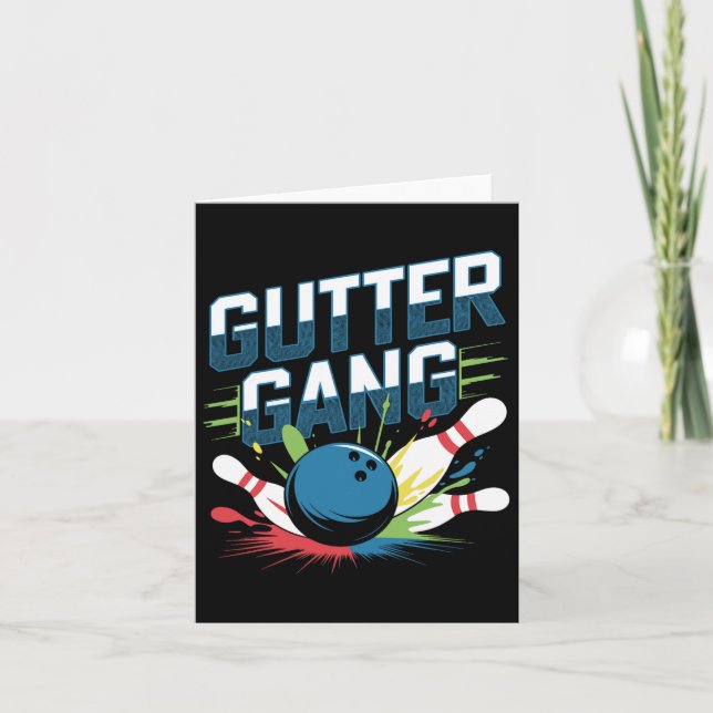 Gutter Gang Shirt Funny Bowling Shirts Gutter Bowl Kort (Framsida)