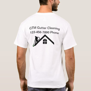 Gutter Städning besättning Logotyp Business Work S T Shirt