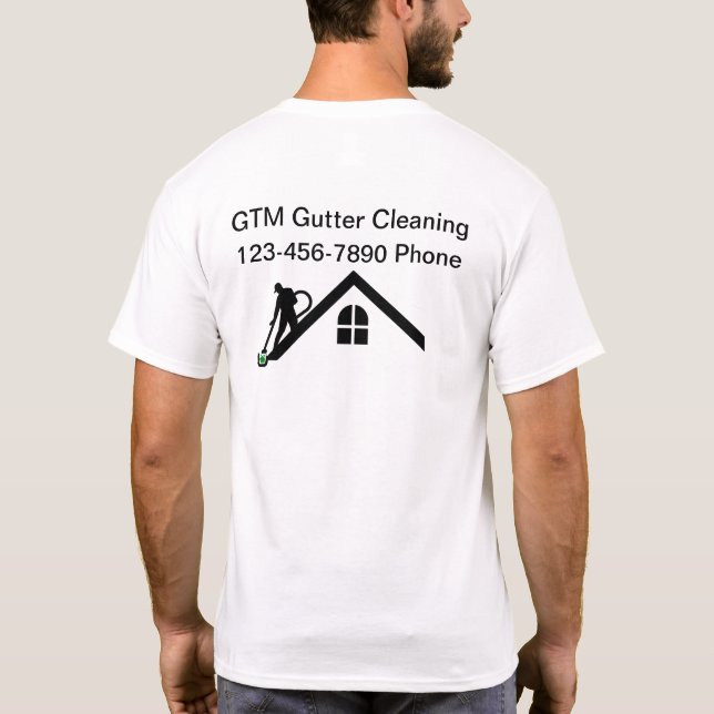 Gutter Städning besättning Logotyp Business Work S T Shirt (Baksida)