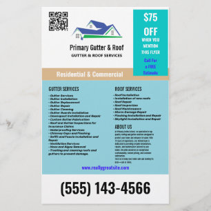 Gutter Tak Städning och reparerar Flygblad