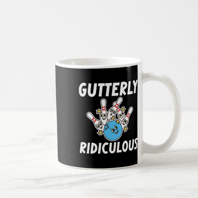 Gutterly Ridiculous Funny Bowling Bowler  Kaffemugg (Höger)