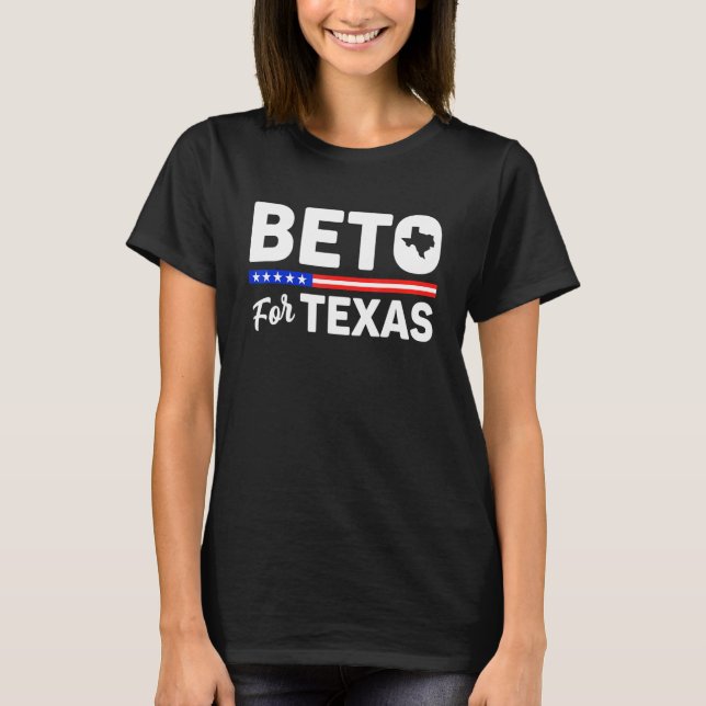 Guvernör Beto for Texas American US Flagga T Shirt (Framsida)