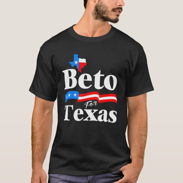 Guvernör Beto for Texas Karta T Shirt (Framsida)