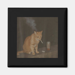 Guvernör Cigarette Kitten Funny Smoking Cat Meme B Magnet