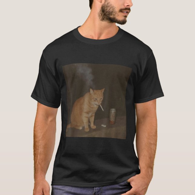 Guvernör Cigarette Kitten Funny Smoking Cat Meme B T Shirt (Framsida)