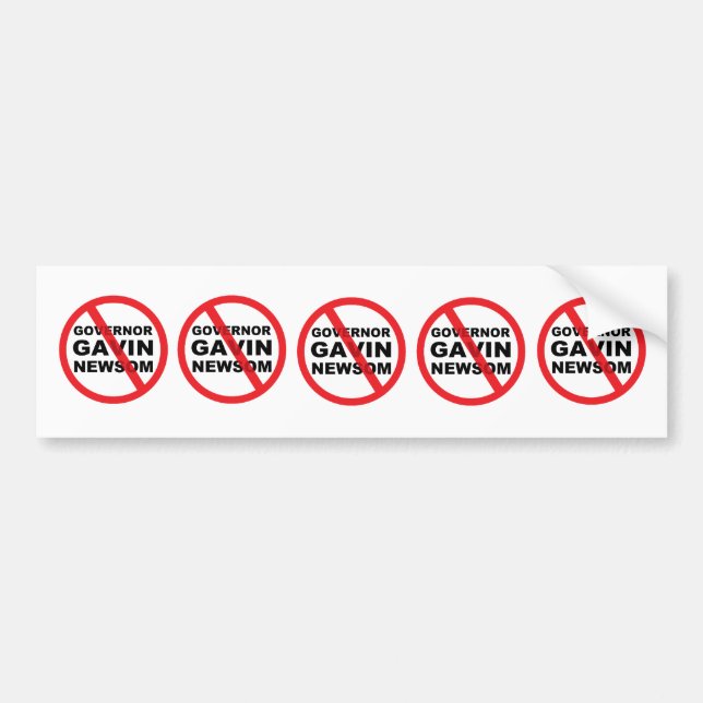 Guvernör Gavin Newsom Anti Bildekal (Framsidan)