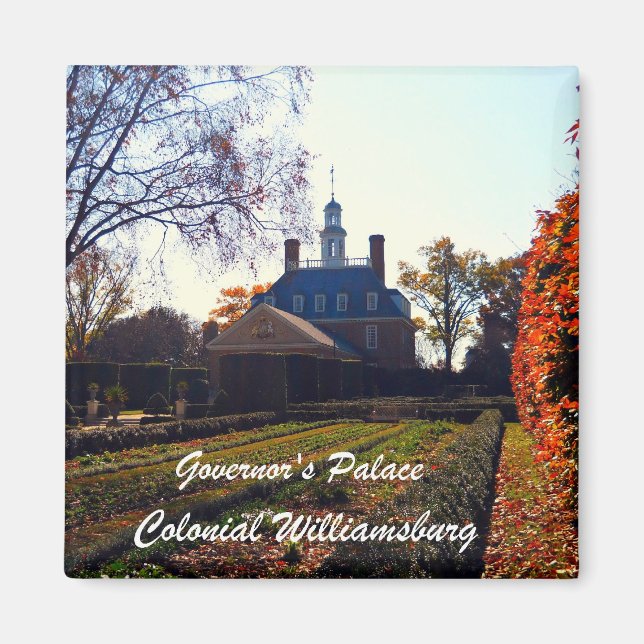 Guvernör i Palace, Colonial Williamsburg Magnet (Framsidan)