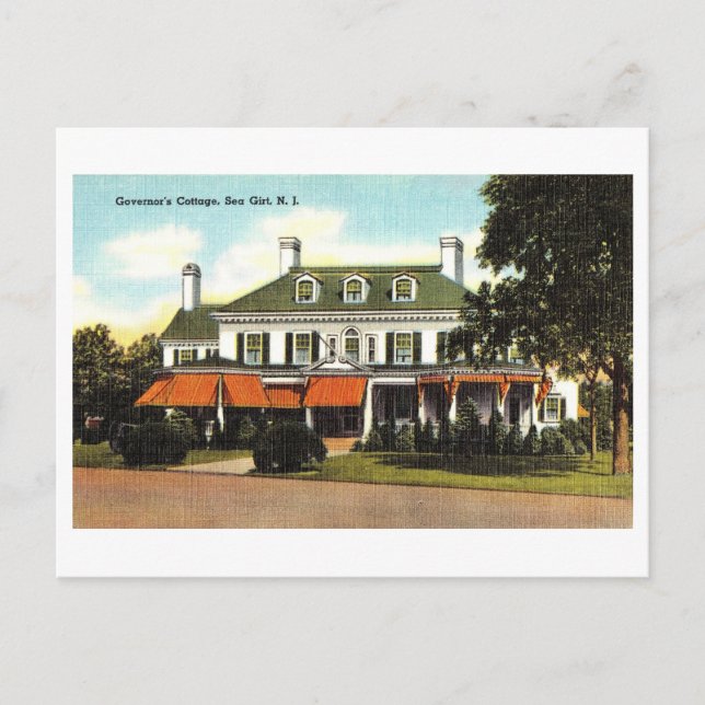 Guvernörens stuga i Sea Girt, New jersey. Vykort (Framsida)