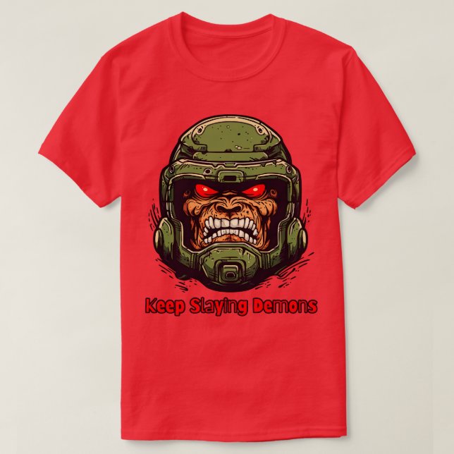 Guy av Doom Behålla Slay Demons Guy T Shirt (Design framsida)