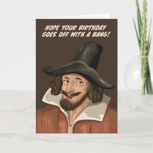 Guy Fawkes åker iväg med en bang-födelsedag Kort